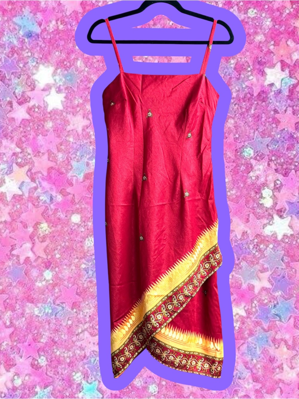 Scarlett vintage 90s y2k sari slip dress 7/8 laundry Shelli segal Delias 1990s